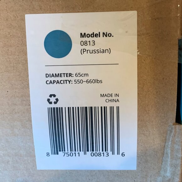 GREATER GOODS 65 CM EXERCISE BALL, MODEL # 0813, PRUSSIAN BLUE - Picture 4 of 5